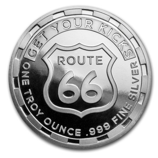 (New) 1 oz Silver America Route 66 Highway  .999 Silver 31.1g Round