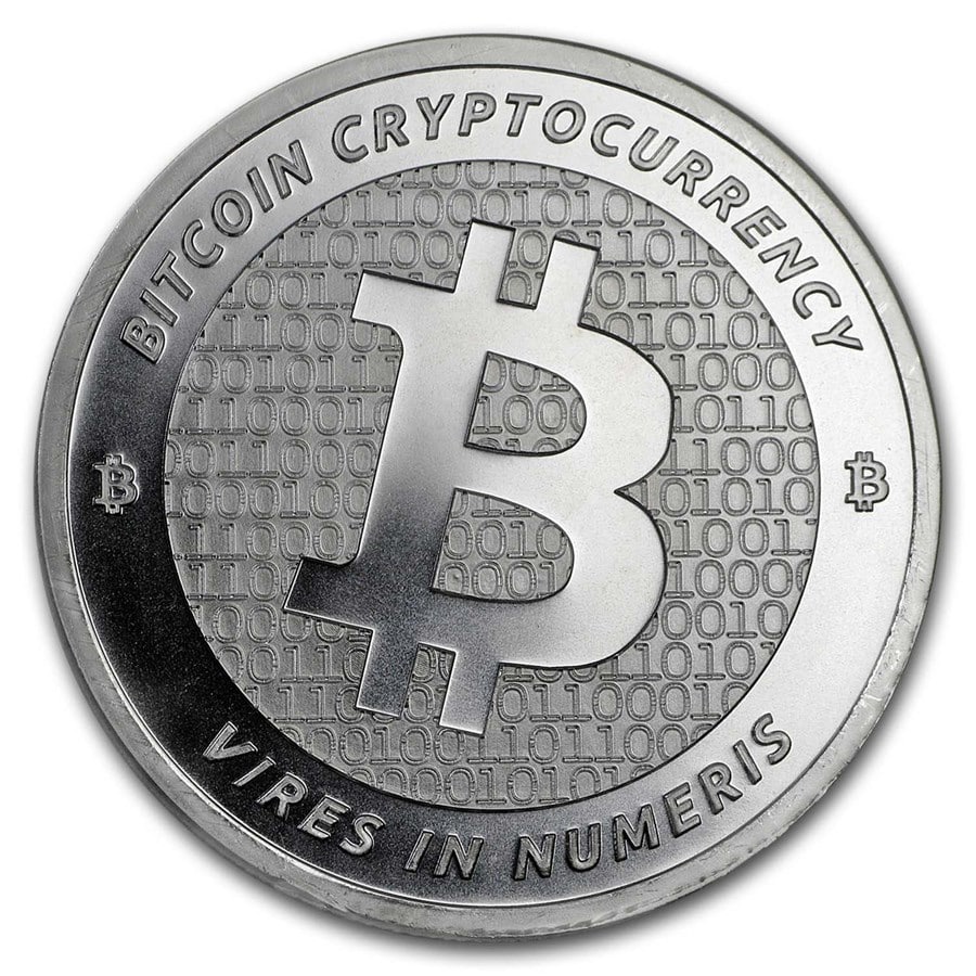 ビットコイン銀貨　1オンス 新品) アメリカ「ビットコイン・BTC」純銀 1オンス メダル