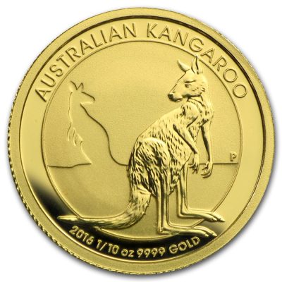 2016 (New) Australia Kangaroo 24K 1/10 oz Gold in Capsule