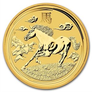2014 (New) Australia Year of the Horse Lunar 24K 1/10 oz Gold Coin