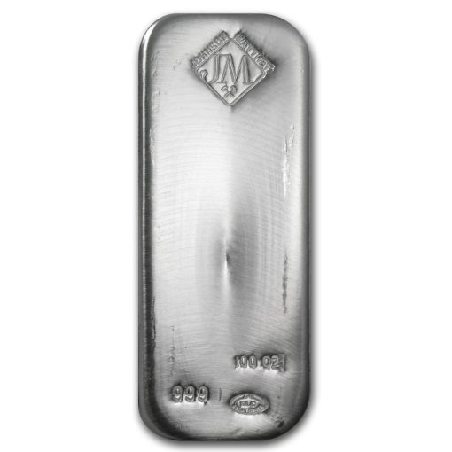 100 oz Johnson Matthey Silver Bar .999