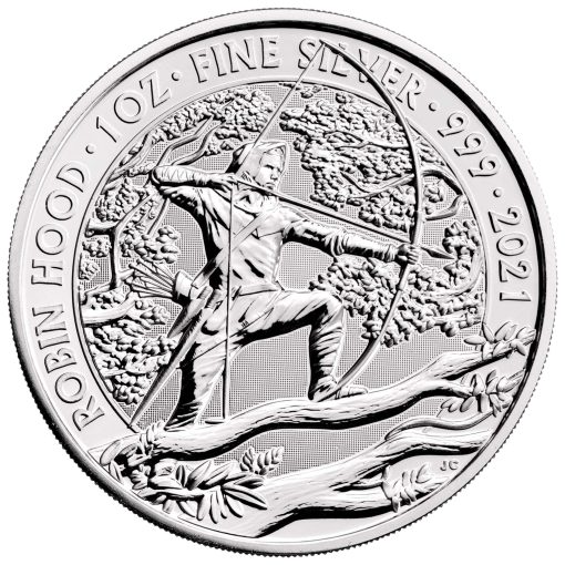 2021 (New) Great Britain Robin Hood 1 oz 99.9% Pure Silver Coin