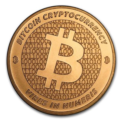 (New) USA 1 oz Bitcoin BTC Round 1oz Copper Coin .999 Round