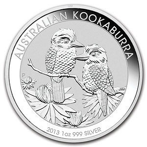 2013 (New) Australian Kookaburra Perth Mint 1 oz Silver Coin