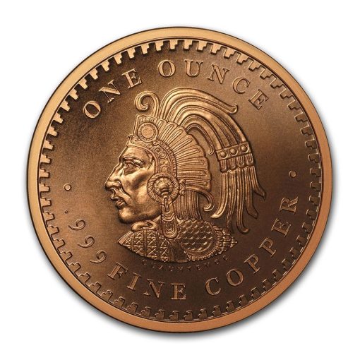 (New) 1 oz Aztec Calendar Round Medallion Copper .999 Coin - Image 2