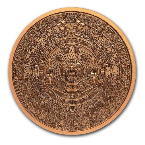 (New) 1 oz Aztec Calendar Round Medallion Copper .999 Coin