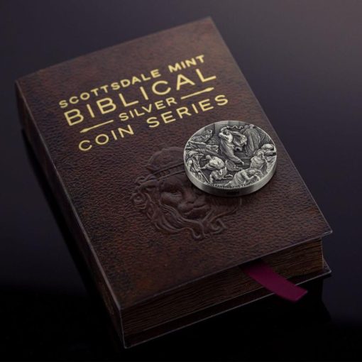 2022 (New) Biblical Series Cleansing the temple Silver 2 oz Antique Coin - Image 5