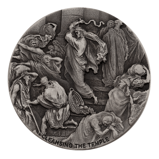 2022 (New) Biblical Series Cleansing the temple Silver 2 oz Antique Coin - Image 2