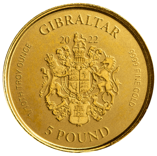 2022 (New) Gibraltar Lady Justice Gold 1/10 oz Coin - Image 2
