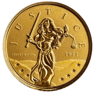 2022年 (新品) ジブラルタル「正義の女神」純金 1/10 オンス 金貨