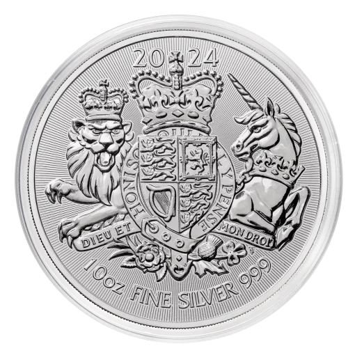 2024年 (新品) イギリス「英国王室の紋章・ライオン・ユニコーン」純銀 10オンス 銀貨 - 画像 (3)