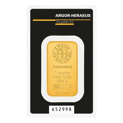 (新品) スイス アルゴー 純金 1オンス インゴット バー 保証番号付