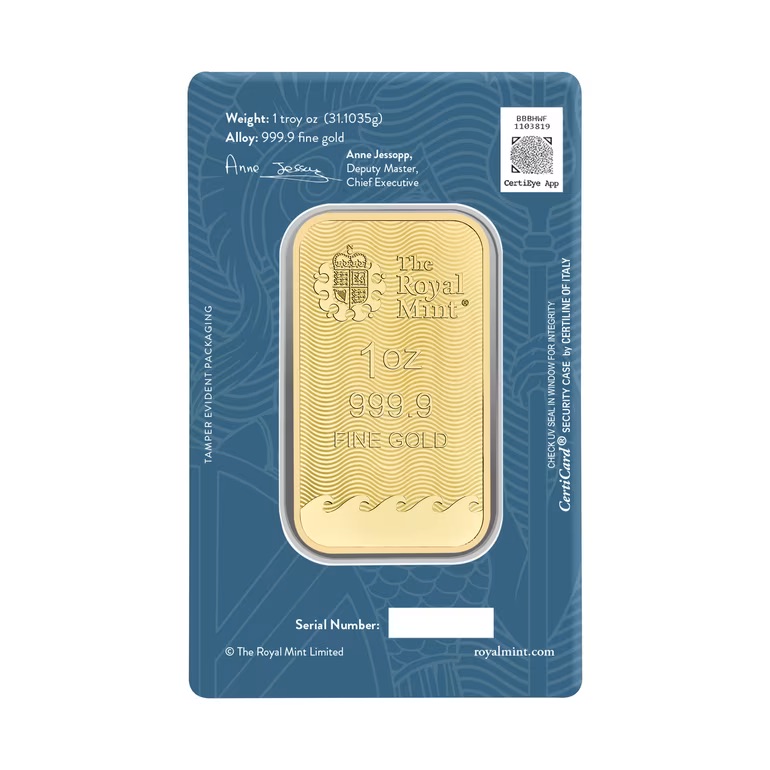 (新品) イギリス「ブリタニア」純金 1オンス バー (CertiCard) - 画像 (2)