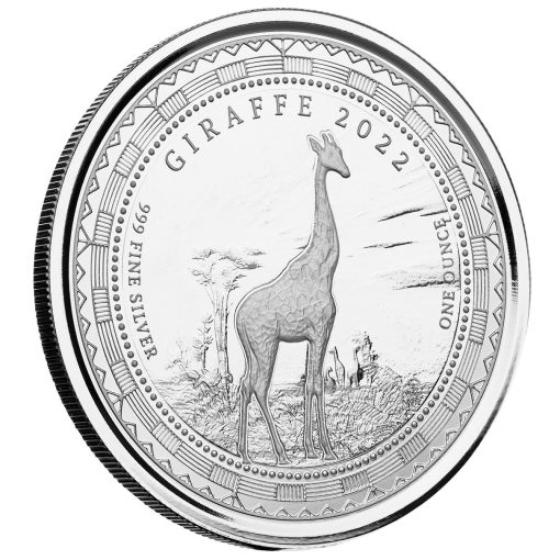 2022 (New) Equatorial Guinea Giraffe Silver 1 oz Coin - Image 4
