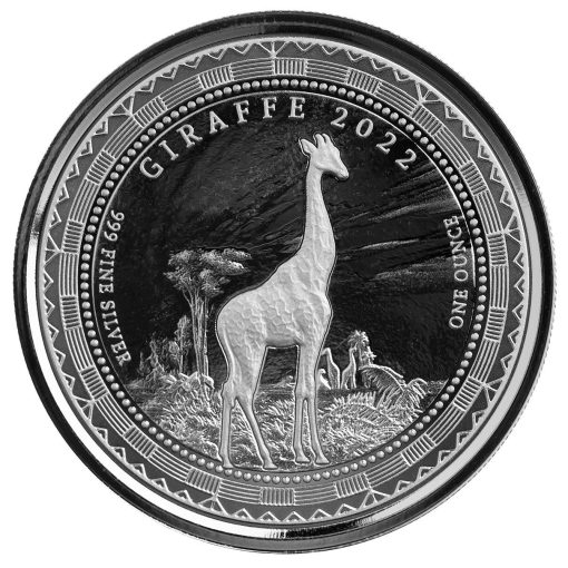 2022 (New) Equatorial Guinea Giraffe Silver 1 oz Coin