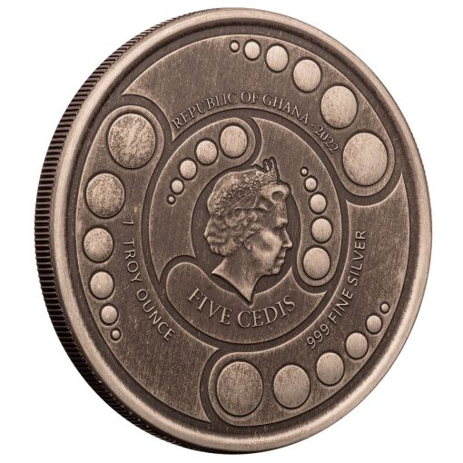 2022 (New) Ghana Alien Pure Silver 1 oz Antique Coin - Image 5