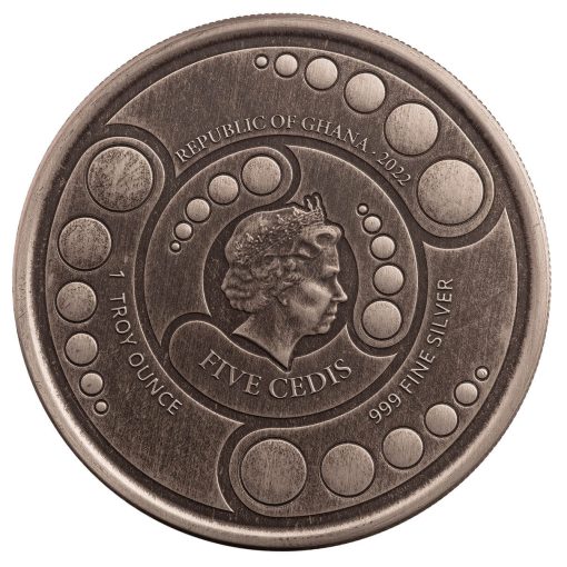2022 (New) Ghana Alien Pure Silver 1 oz Antique Coin - Image 2