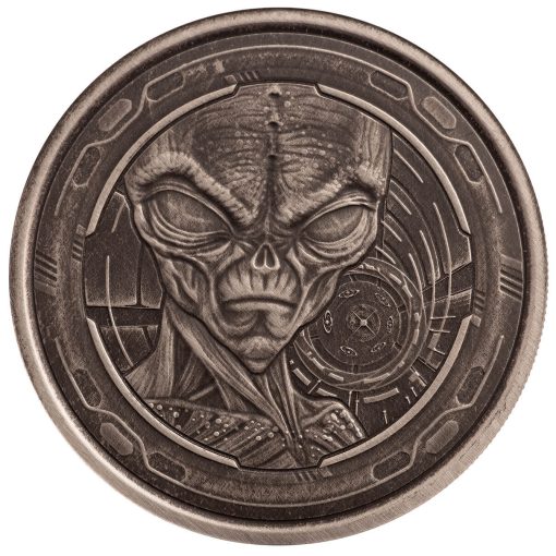 2022 (New) Ghana Alien Pure Silver 1 oz Antique Coin