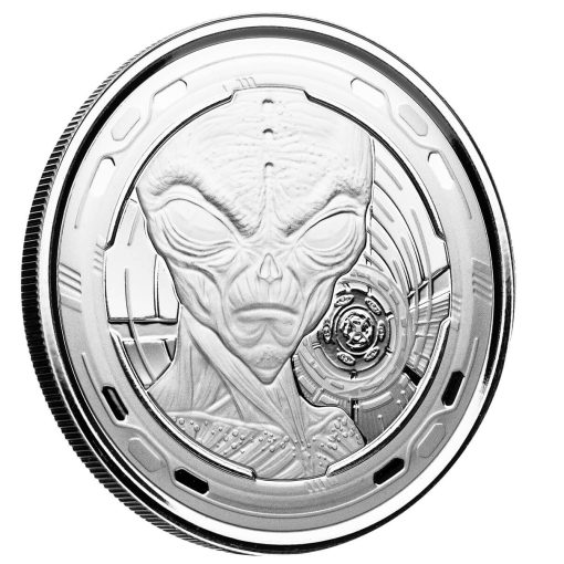 2022 (New) Ghana Alien Pure Silver 1 oz Coin - Image 3