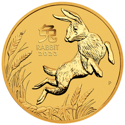 2023年 (新品) オーストラリア「干支 十二支・卯年 兎年」純金 1/4オンス 金貨