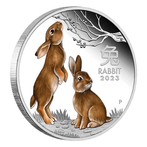 2023年 (新品) オーストラリア「干支 十二支・卯年 兎年」純銀 1オンス 銀貨【3枚セット】 - 画像 (3)