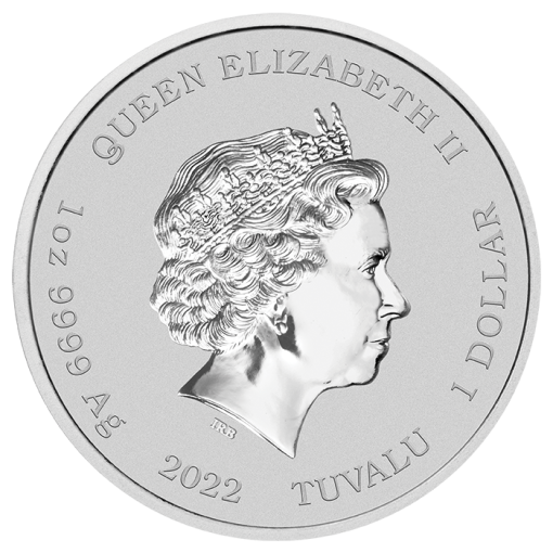 2022 (New) Tuvalu The Simpsons Season's Greetings Silver 1 oz Coloured Coin - Image 2