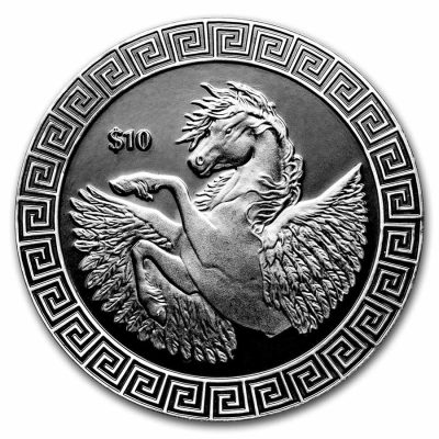 2022 (New) Virgin Island Pegasus Pearl Black Finish Silver 1 oz Proof Coin