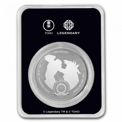 2021年 (新品) ニウエ ゴジラ VS コング  :「コング」純銀 1オンス カラー 銀貨 - 画像 (2)
