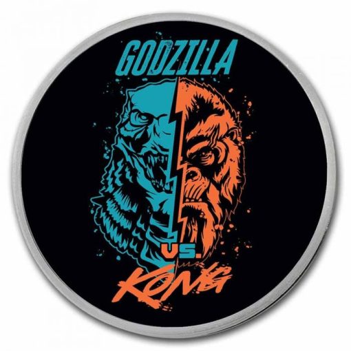2021 (New) Niue Godzilla Vs Kong "Face-off" Silver 1 oz Colorized Coin - Image 3