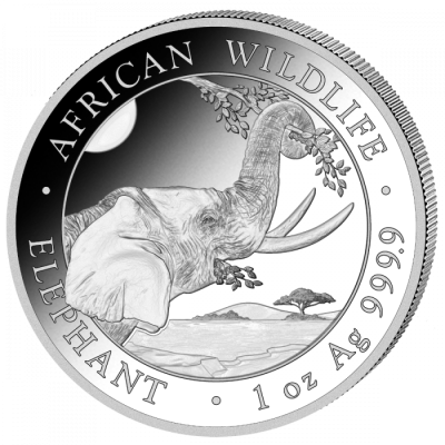 2023年 (新品) ソマリア「アフリカ ワイルドライフ・ゾウ」純銀 1オンス 銀貨