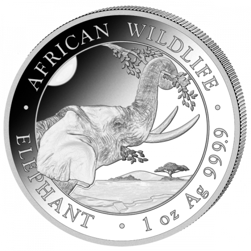2023年 (新品) ソマリア「アフリカ ワイルドライフ・ゾウ」純銀 1オンス 銀貨