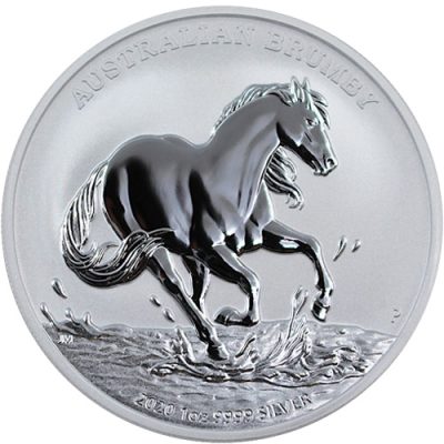2020年 (新品) オーストラリア「ブランビー・馬」純銀 1オンス 銀貨
