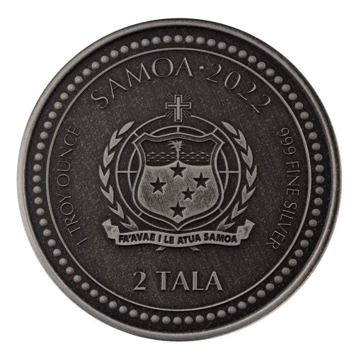 2022 (New) Samoa Light of Jesus Christ Saviour silver 1 oz Antique coin - Image 2