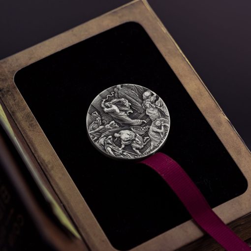 2022 (New) Biblical Series Cleansing the temple Silver 2 oz Antique Coin - Image 4