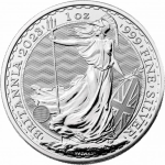 本物保証　　2023年 イギリス 純銀 1オンス エリザベス2世  2023年 (新品) イギリス「ブリタニア」純銀 1オンス 銀貨 (エリザベス2