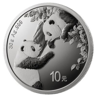 2023年 (新品) 中国「パンダ」純銀 30グラム 銀貨