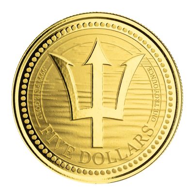 2022年 (新品) バルバドス「三つ叉のほこ・トライデント」純金 1オンス 金貨