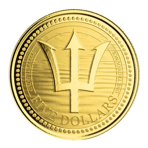 2022年 (新品) バルバドス「三つ叉のほこ・トライデント」純金 1オンス 金貨