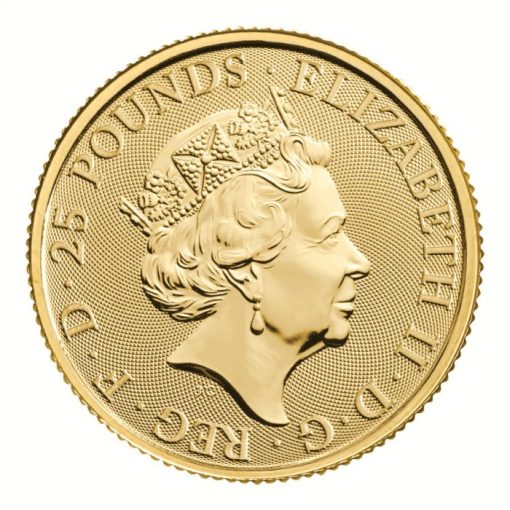 2023年 (新品) イギリス「ロイヤルチューダービースト・ビューフォートのエアレー」純金 1/4オンス 金貨 - 画像 (2)