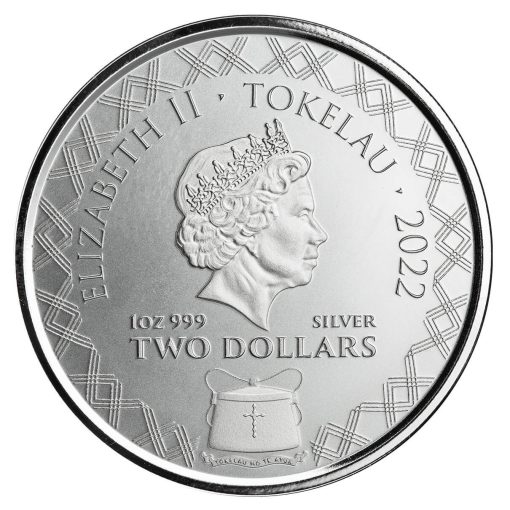 2022年 (新品) トケラウ「コモドドラゴン」純銀 1オンス 銀貨 - 画像 (2)