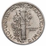 1916年-1945年 アメリカ「マーキュリー ダイム」90% 銀 流通 銀貨【10
