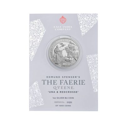 2023年 (新品) セントヘレナ「妖精の女王・ウナと赤十字の騎士」純銀 1オンス 銀貨・カード付き
