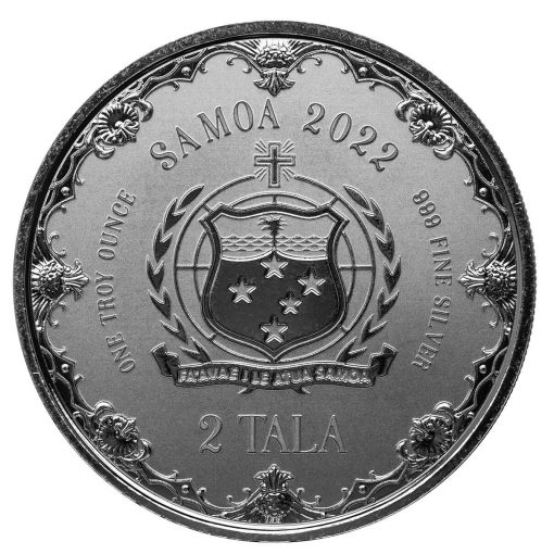 2022 (New) Samoa Pacific Mermaid Silver 1 oz Color Coin - Image 2