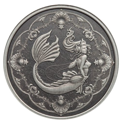 2022 (New) Samoa Pacific Mermaid Silver 1 oz Antique Coin