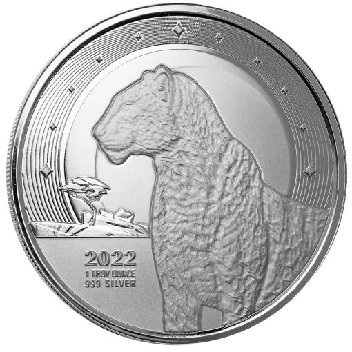 2022年 (新品) ガーナ「アフリカのヒョウ・レオパード」純銀 1オンス 銀貨