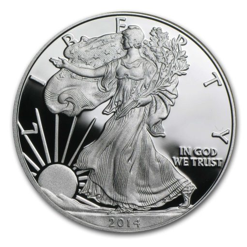 2014年 (新品) アメリカ「イーグル・ウオーキング リバティ」純銀 1オンス プルーフ 銀貨 - 画像 (2)