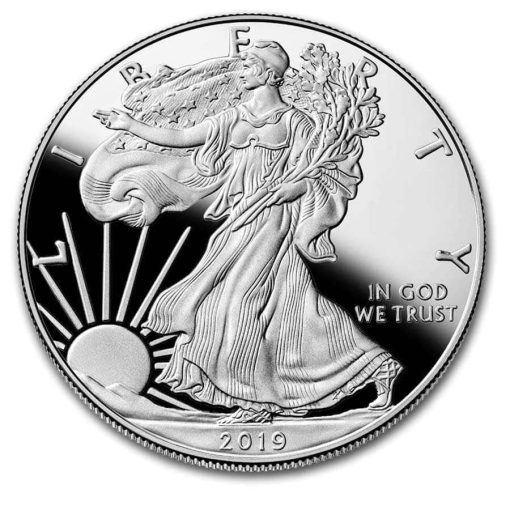 2019年 (新品) アメリカ「イーグル・ウオーキング リバティ」純銀 1オンス プルーフ 銀貨 - 画像 (2)