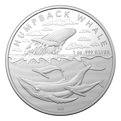 2023 (New) Australian Antarctic Territory Humpback Whale Silver 1 oz Coin