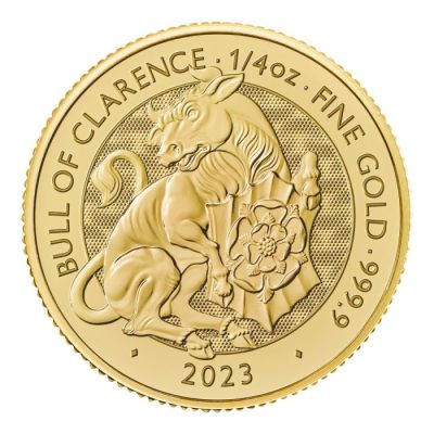2023年 (新品) イギリス「ロイヤルチューダービースト・クラレンスの雄牛」純金 1/4オンス 金貨