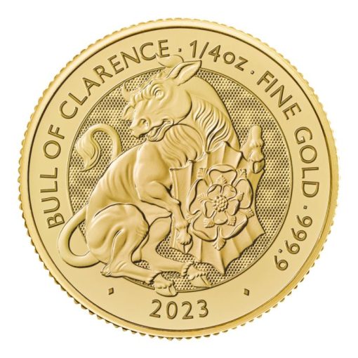 2023年 (新品) イギリス「ロイヤルチューダービースト・クラレンスの雄牛」純金 1/4オンス 金貨